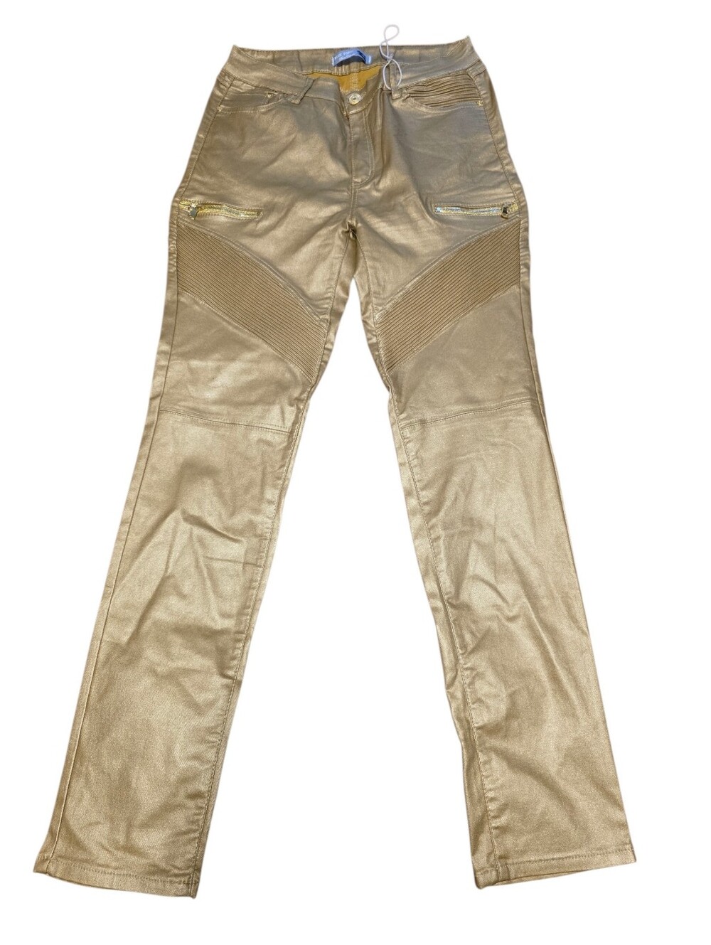 Blue Topic Denim Collection Gold Moto Style Jeans Asian Size 3X SEE MEASUREMENT